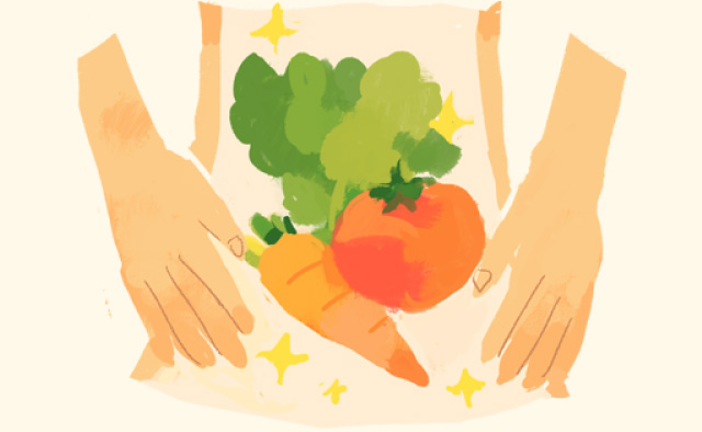 イラスト：体内の野菜